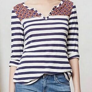 ANTHROPOLOGIE POSTMARK HENLEY TEE